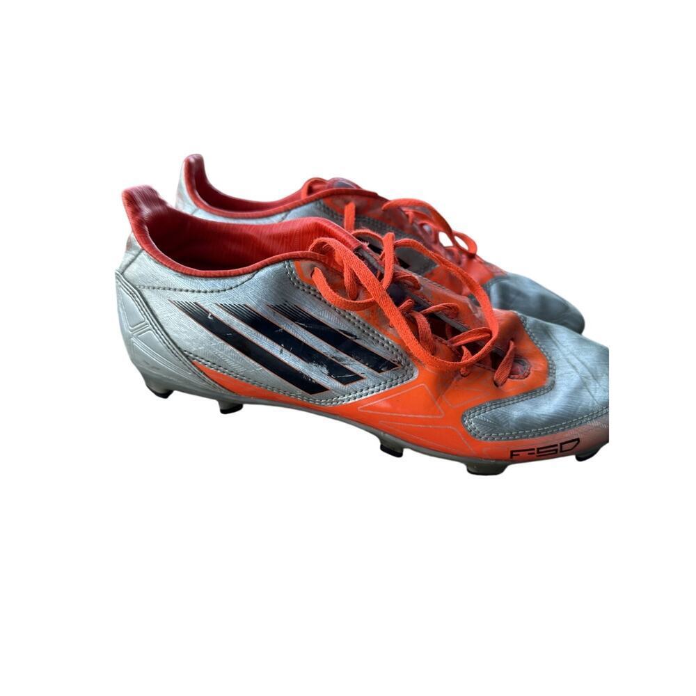 Adidas F50 Adizero Leather Soccer Boots Cleats Gray Orange 8.5 US 8 UK 42 FR